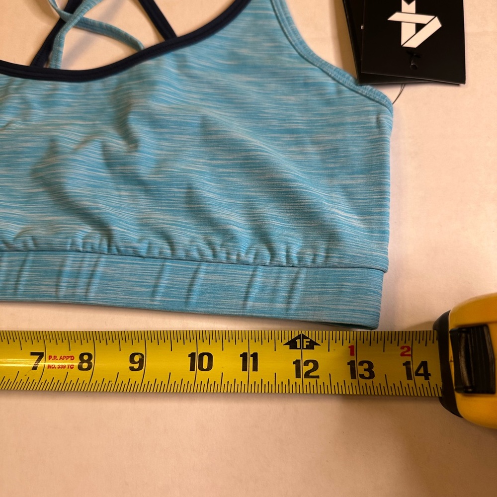 4 laps teal Sports Bra MD - Picture 3 of 4